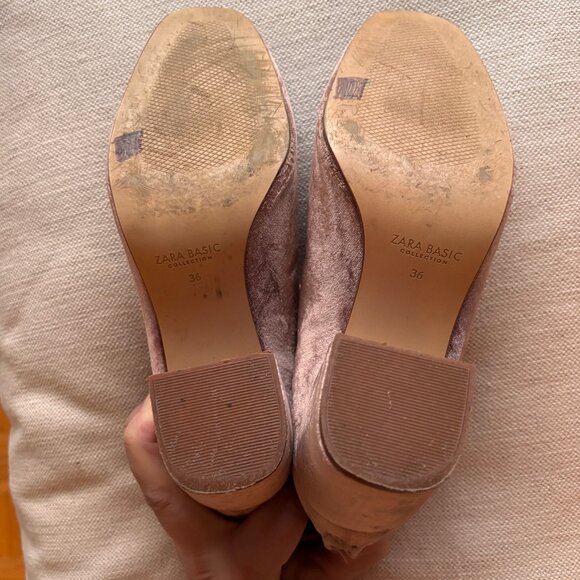 Sz7 Zara Velvet Ankle Boots in Blush Pink - Picture 8 of 14